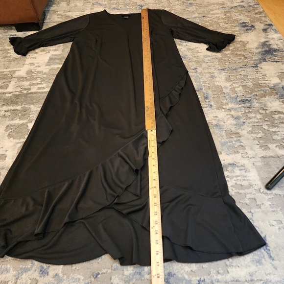 Lane Bryant Stretch Ruffle Trim Black Maxi Dress Size 18/20 2X - Picture 15 of 15